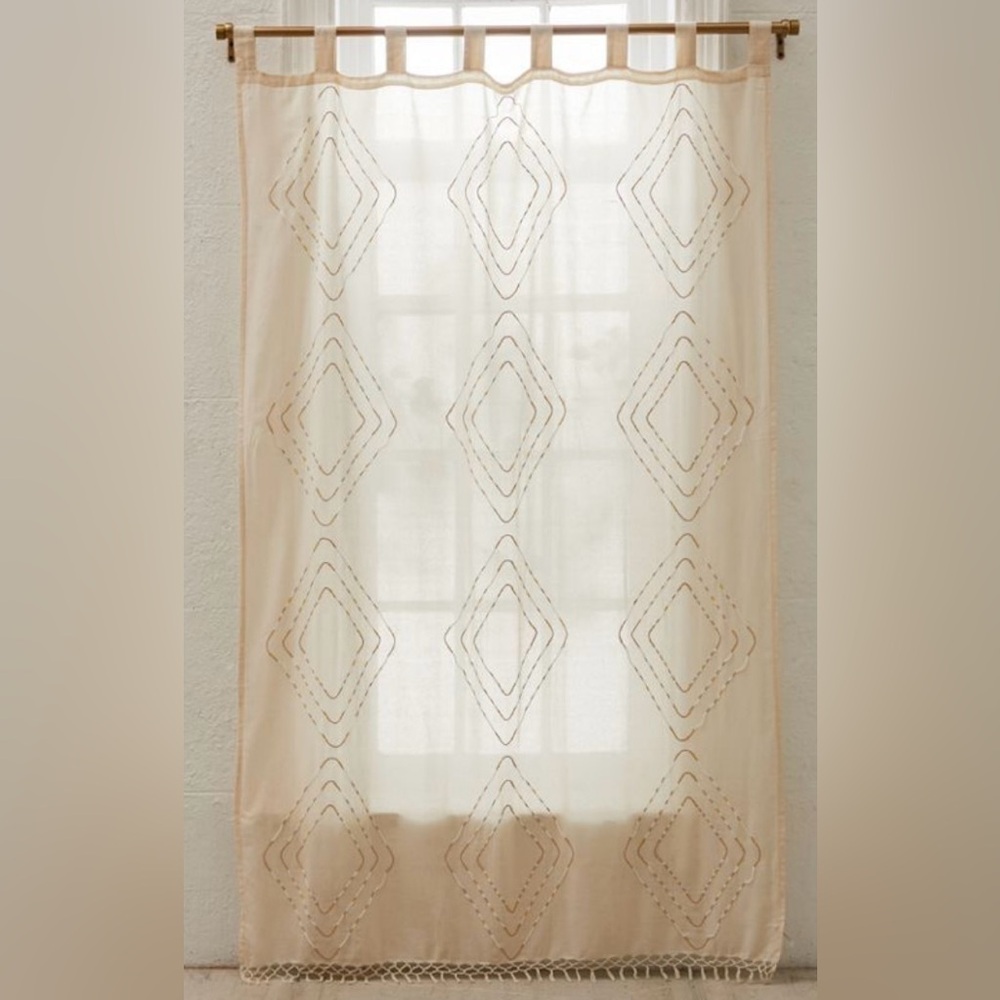 Urban Outfitters Cream Diamond Curtain